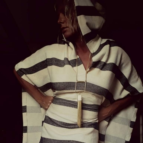 Designer brass square fringe leather neckl… - Picture 2 of 10